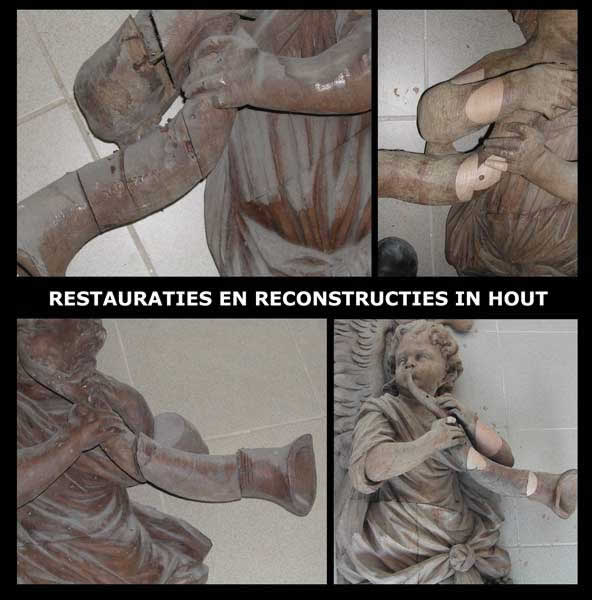 Wij zijn gespecialiseerd in restauratie van houten beelden, houtsnijwerk en kerkmeubilair.  Bezoek hier onze restauratieafdeling